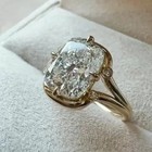 4 Ct Cushion Cut Real Moissanite Women s Engagement Ring 14k Yellow Gold Finish