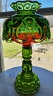 Le Smith  moon   Stars    3-piece Fairy Lamp Emerald Green  11 1 2  Tall Vintage