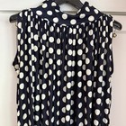 Vintage George Small New York Polka Dot Dress Navy Ivory Belted Plus Size 1960s