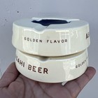 Japan Asahi Beer Vintage Ashtray  Design 1970 s      Lot Of 2