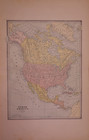 Antique 1888 Map Of North America