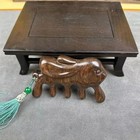 Indonesian Agarwood Rabbit Massage Comb Carved Wooden Hair Brush Vintage Gift