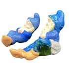 Set Vtg Gnome 60   s 70 s German Made Ceramic Garden Figure Elf Terra Cotta Hand