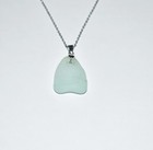 Authentic Sea Glass Necklace Pale Blue Summer Beach Glass Women Jewelry