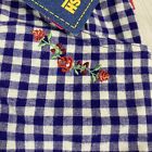 Vtg Nwt Oshkosh Bgosh Purple   White Gingham Pants 5t Embroidered Red Roses W1