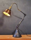Vintage Industrial Desk Lamp - Machine Age Task Light - Cast Iron - Steampunk