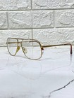 Vintage Aviator Eyeglasses Frame Gold Metal 1980s Classic Unisex Square Pilot