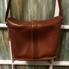 Vintage Coach 4137 British Tan Leather Nottingham Binocular Bag Made Usa 80s 90s
