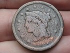 1843- 1857 Braided Hair Large Cent Penny- Large Letters