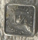 1 1 2 Mills Dept Of Finance Illinois  Retailers Occupation Token Vtg Square
