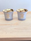 Yankee Candle Holiday Silver Gold Flickering Tealight Votive Holder 2 In Set