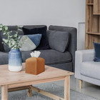 Tissue Box Cover Holder Square Tissue Cube Cover Pu Leather Tissue Organizer Wit