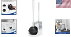 Elegant White Toilet Plunger   Bowl Brush Combo - Efficient Bathroom Cleaning
