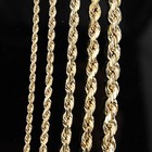 10k Yellow Gold 2 5mm-6mm Diamond Cut Rope Chain Necklace Men Womens 16 - 30 