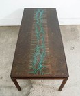 Mid Century Danish Modern Coffee Table Rosewood Copper Etched John Morkegaard