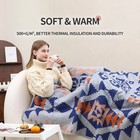 Merino Wool Camping Blanket - Warm Washable Throw  Aztec Grey 79x63