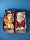 Amazing Pair Of Antique Madame Alexander  Punch And Judy Hand Puppets Unused Mib