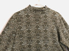 Croft   Barrow Womens Blouse 1x Plus Floral Green Mock Neck Shirt Long Sleeve