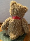 Fao Schwarz Teddy Bear Plush With Red Bow 10    Soft Fluffy New Missing Ear Tag