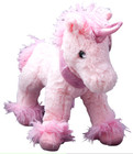 Unicorn Lying Plush Toy Stuffed Animal Fuzzy Fur Pink Horse Gift Plushies Girl