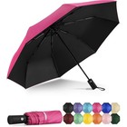 Compact Windproof Travel Umbrella Auto Open Close Upf 50  Sun Rain Protection Us