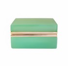 French Opaline Box Jewelry Casket French Glass Brass Mounts 