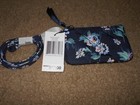 New Vera Bradley  Zip Lanyard And Id Case Navy Garden