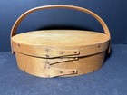 Vintage Shaker Woodshops  Finger Lap Cherry Sewing Box Swing Handle Usa Made