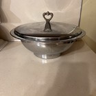 Vintage Kromex Serving Dish Bowl With Cover Mid Century Modern With Label