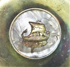 Viking Ship 5 5    Wall Hanging Plaque Nordic Souvenir Ashtray Vtg