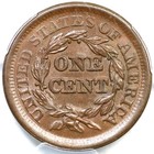 1853 N-13 R-1 Pcgs Ms 62 Bn Cac Braided Hair Large Cent Coin 1c