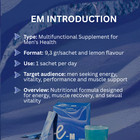 Bhip Essential Man E-m 30 Sachets Vitamins Amino Acids Zinc Guarana Men New