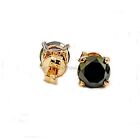 6 Ct Black Diamond Stud Earrings In Rose Gold Finish Aaa Certified Birthday Gift