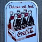 Vintage Coca Cola Soda Metal Advertising Sign Take A Six Pack Home Today