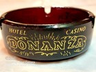 Bonanza Casino Hotel Las Vegas Nevada Glass Ashtray Vintage Black Onyx 