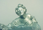 Silver-plated French Art Nouveau Lady Inkwell Signed A  De Rancery