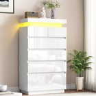 Seeday High Gloss 6 Drawer Dresser With Led Lights chest Of Drawers For Closet