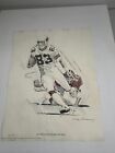 1981 Shell Oil Sketch Print Pat Tilley Nfl Cardinals 13 75  X 10 75  Used