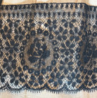 Vintage Black Chantilly French Lace Wide 3  X 27  Floral