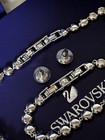 White Crystal Angel Jewelry Set Swarovski Tennis Necklace Earrings Bracelet Hot