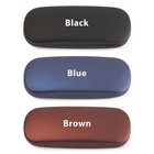 New Clam Shell Hard Eyeglasses Pu Glasses Case Black W microfiber Cleaning Cloth