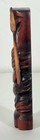 Vintage Maori Tiki Wood Carving With Spear     Paua Shell Eyes     New Zealand