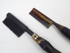 8a Pair Antique Hot Hair Combs Wood Handles