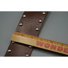 Michael Kors Brown Leather Studded Wide Belt Silver Round Buckle 551634 Small