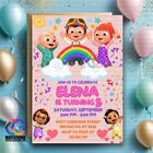 Editable Cocomelon Birthday Invitation For Boy Or Girl  Melon Digital Invitation