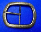Retro Center Bar Single Prong Replacement Brass Tone Uniform Style Belt Buckle