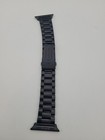 Platinum Stainless Steel Metal Strap Band For Apple Watch 38mm 40mm 41mm - Black
