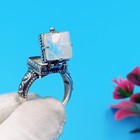 Natural Moonstone Poison Ring   Handmade 925 Sterling Silver Box Ring
