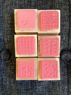 Dots Rubber Stamp Lot Of 6 Stitched Quilted Heart Flower Patterns Background Vtg