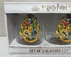Harry Potter Wizarding World Hogwarts School Crest Set Of 2 Drinking Glasses New